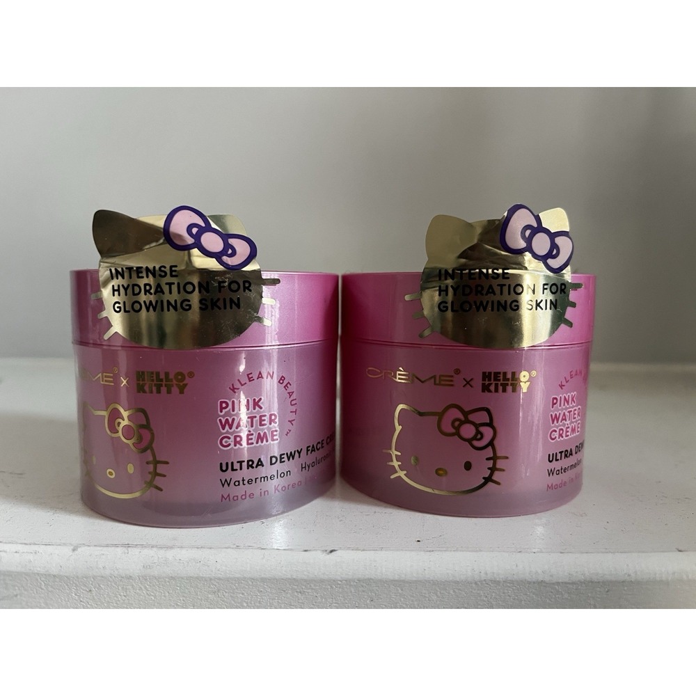 New! Lot Of 2 The Creme Shop x Hello Kitty - Ultra Dewy Pink Water Creme